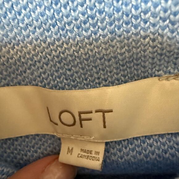 Loft Women's Size M Mockneck Blue Windowpane Long Sleeve Sweater #3459 - Picture 8 of 8